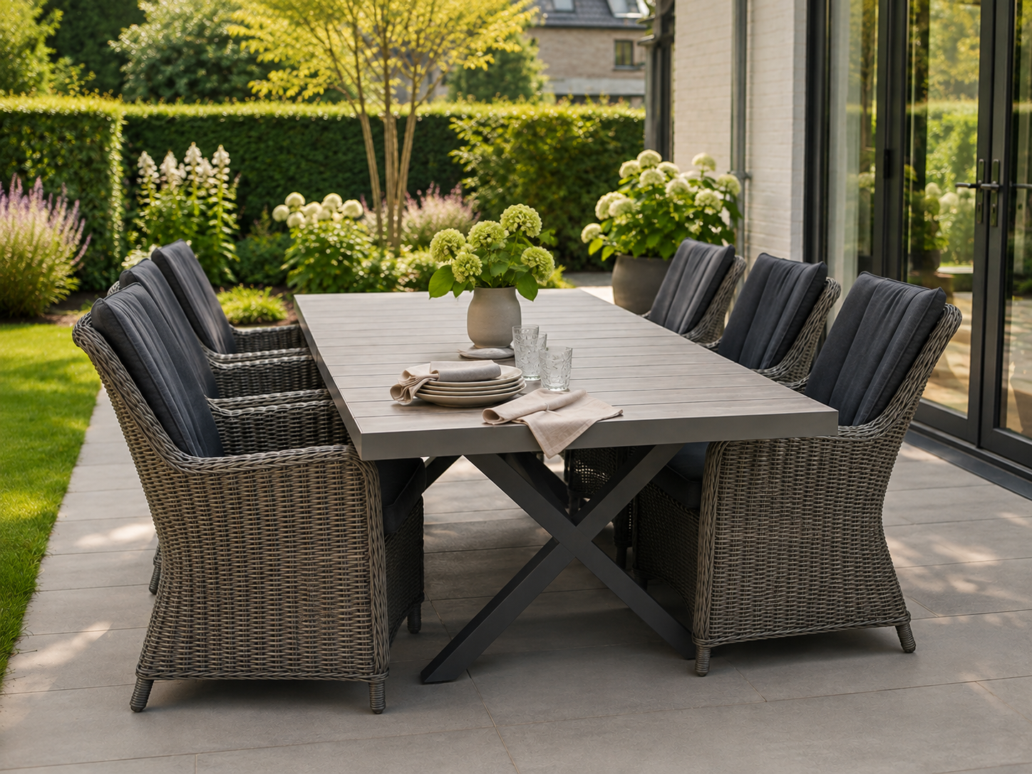 Costana-Avalon Gartenset 6 Personen - Keramik / Rock Grey