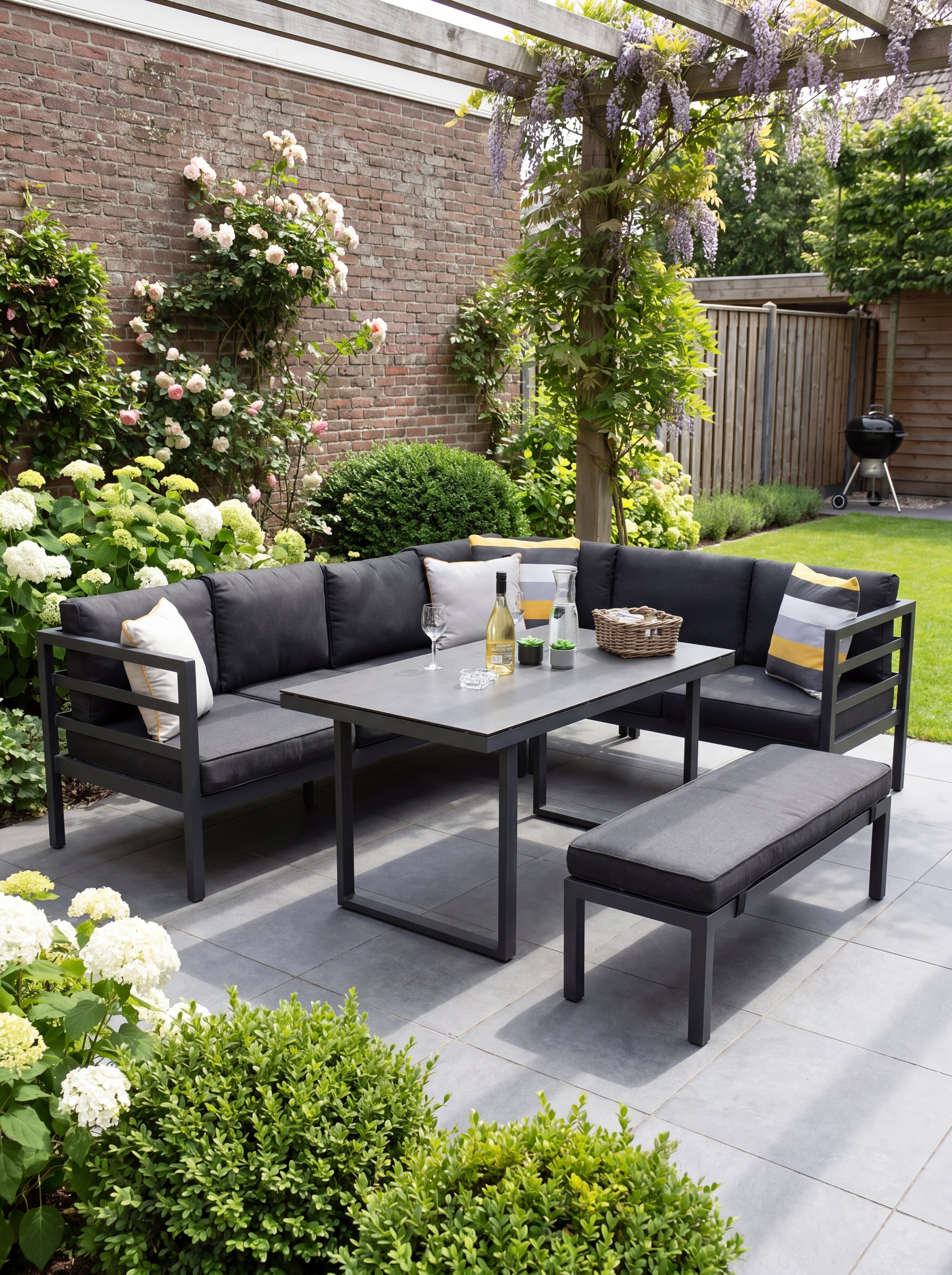 Nevada Gartenlounge Set | Aluminium - Dark grey / Rechts