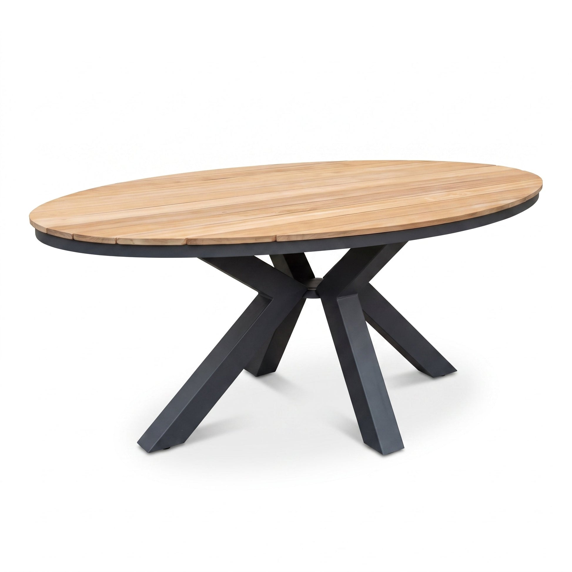 Akron Ovale Tuintafel 180 cm - Teak in einem stimmungsvollen Garten - Outnest Gartenmöbel