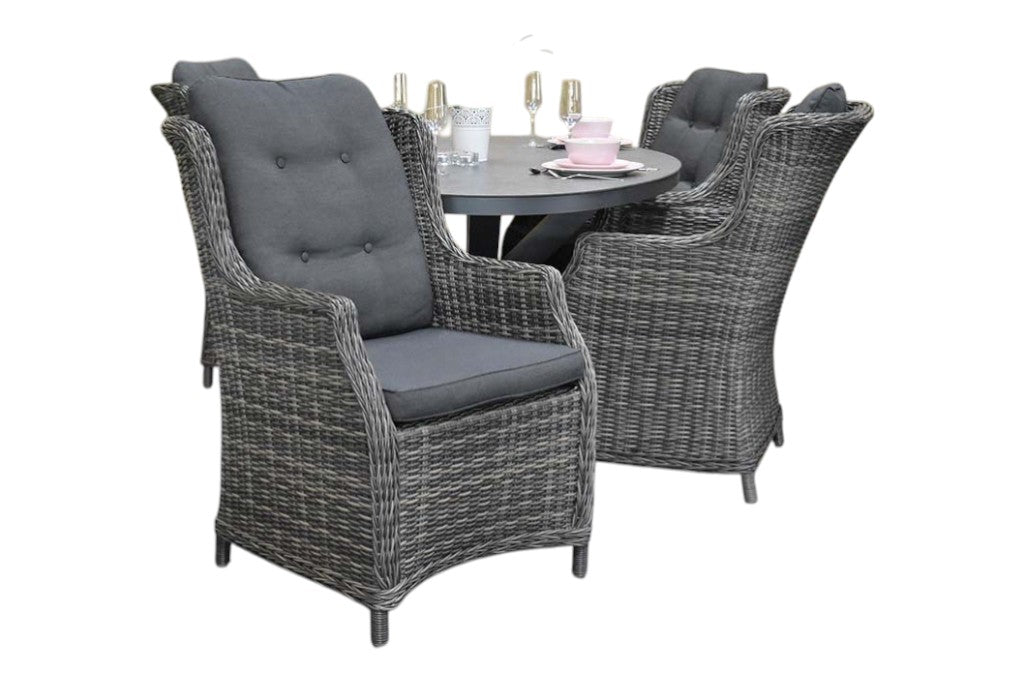 Akron-Darwin Tuinset 4 Personen - Keramisch blad / Kobo Grey