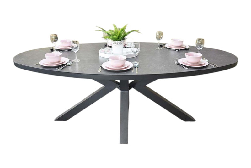 Akron Ovale Tuintafel 180 cm - Keramisch blad