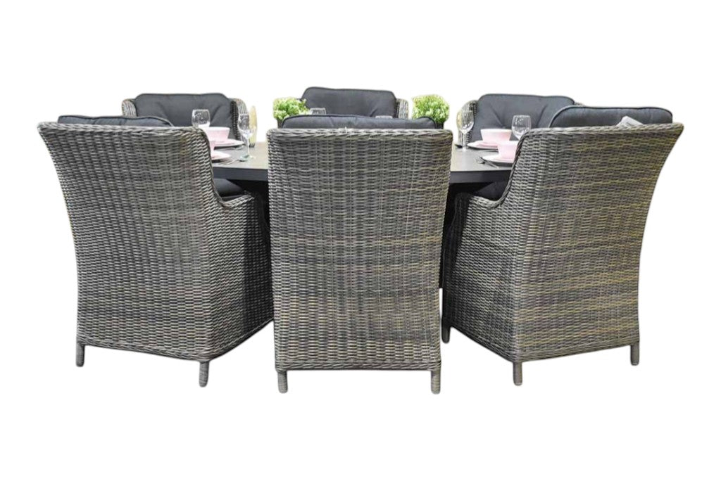 Akron-Darwin Tuinset 6 Personen - Keramisch blad / Kobo Grey
