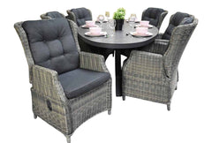 Akron-Darwin verstelbare Tuinset 6 Personen - Keramisch blad / Kobo Grey