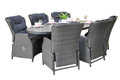 Akron-Darwin verstelbare Tuinset 6 Personen - Keramisch blad / Rock Grey