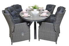 Akron-Darwin verstelbare Tuinset 6 Personen - Keramisch blad / Rock Grey