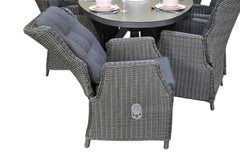 Akron-Darwin verstelbare Tuinset 6 Personen - Keramisch blad / Rock Grey