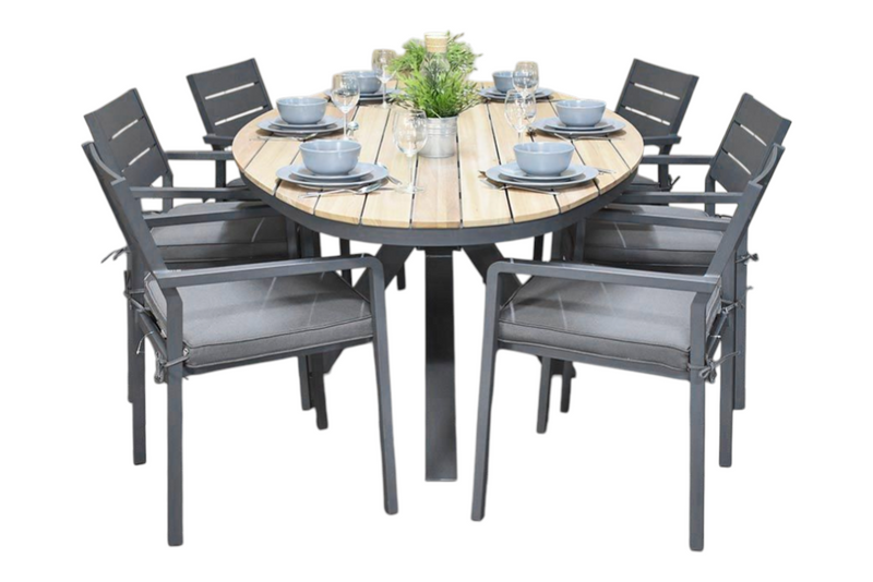 Akron-Bolton Tuinset 6 Personen - Teak