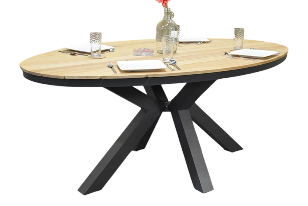 Akron Ovale Tuintafel 180 cm - Teak