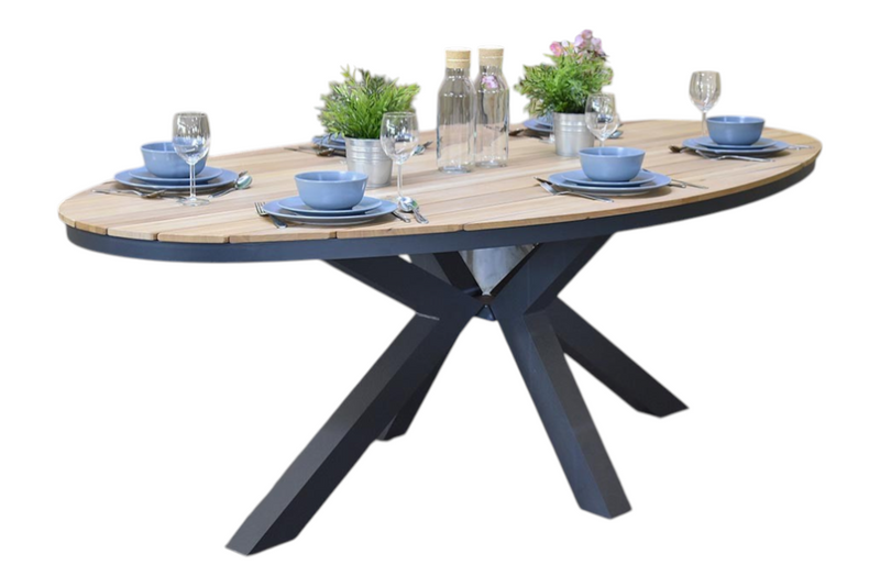 Akron Ovale Tuintafel 220 cm - Teak