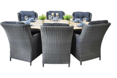 Akron-Darwin Tuinset 6 Personen - Teak / Rock Grey