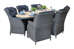 Akron-Darwin Tuinset 6 Personen - Teak / Rock Grey