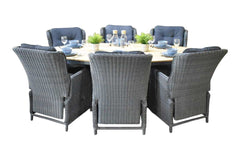 Akron-Darwin verstelbare Tuinset 6 Personen - Teak / Rock Grey