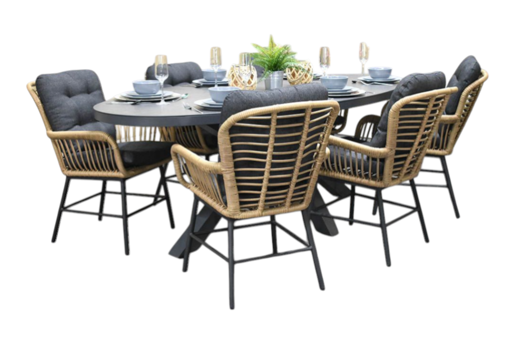 Akron-Carlton Tuinset 6 Personen - Keramisch blad