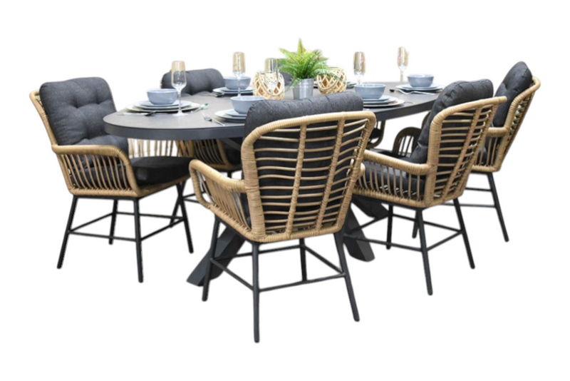 Akron-Carlton Tuinset 6 Personen - Keramisch blad