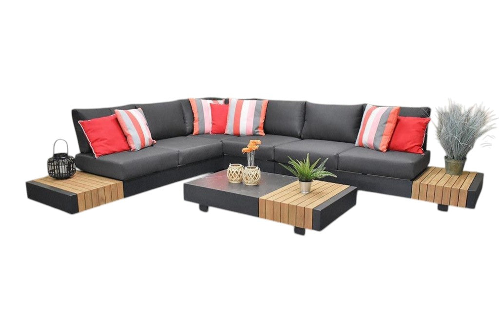 Athene Hoek Loungeset - Black / Rechts