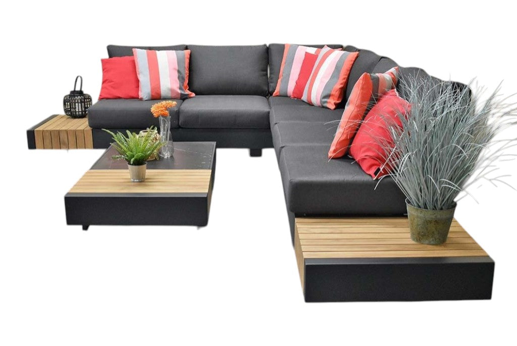 Athene Hoek Loungeset - Black / Rechts