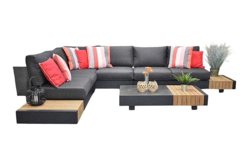 Athene Hoek Loungeset - Black / Rechts