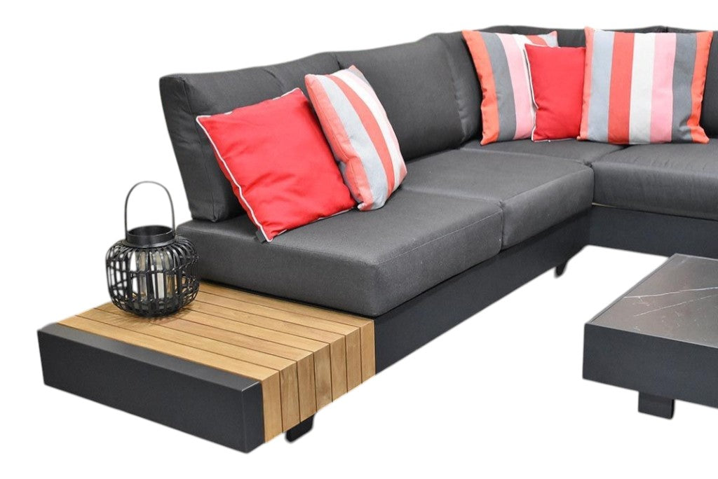Athene Hoek Loungeset - Black / Rechts