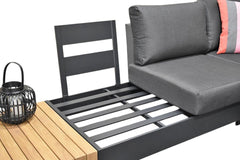 Athene Hoek Loungeset - Black / Rechts