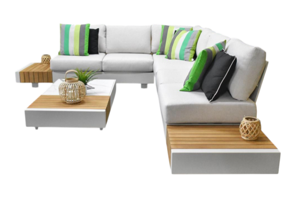 Athene Hoek Loungeset - White / Rechts