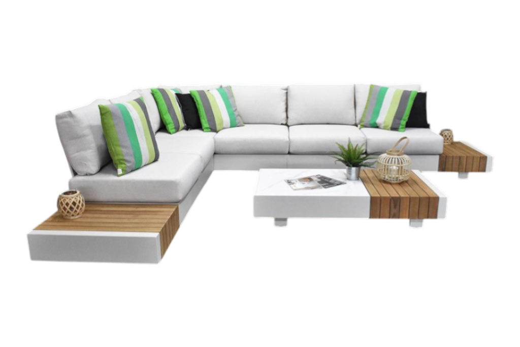 Athene Hoek Loungeset - White / Rechts