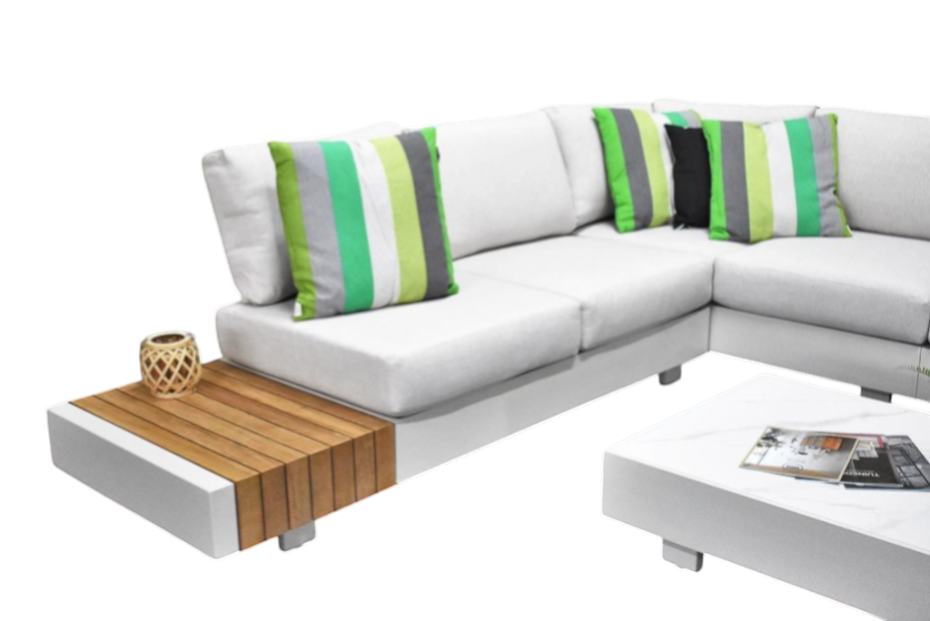 Athene Hoek Loungeset - White / Rechts