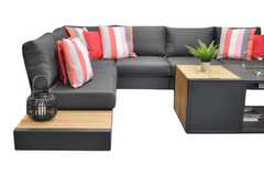 Athene Hoek Loungeset - Black / Ja / Rechts