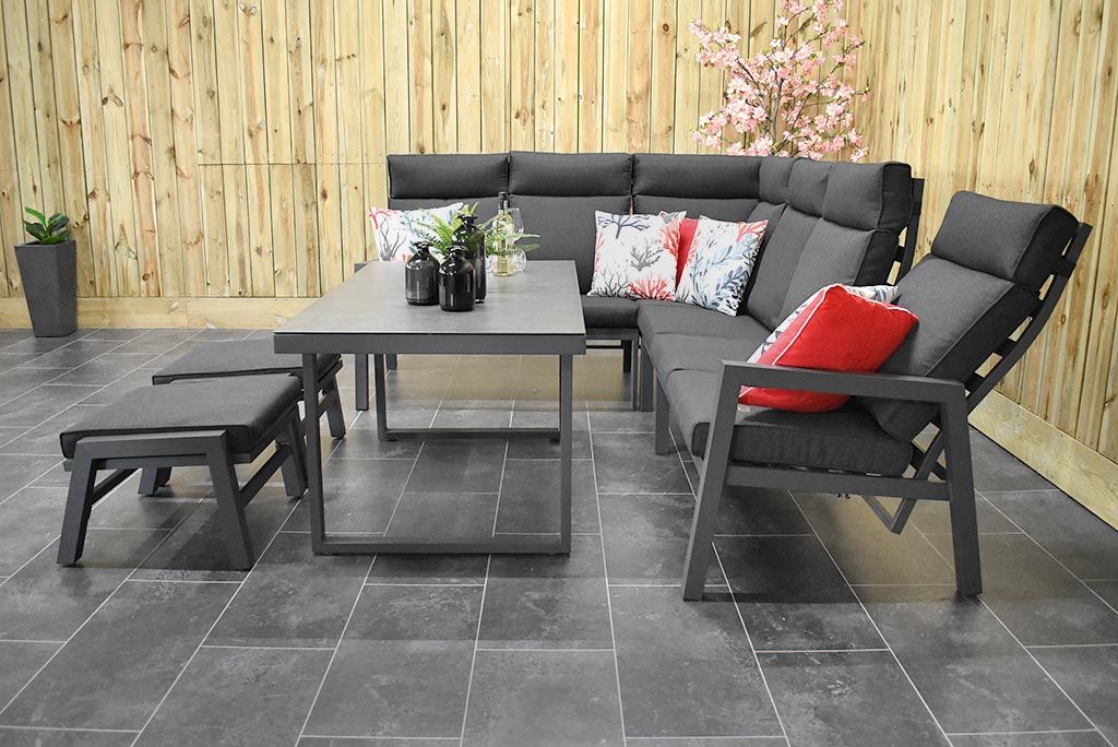 Atletico lounge dining hoekbank Dark Grey - opstelling - Outnest
