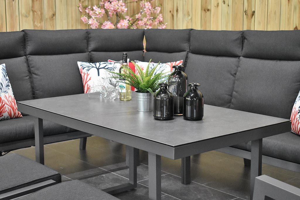Atletico lounge dining hoekbank Dark Grey - verstelbare rugleuning - Outnest