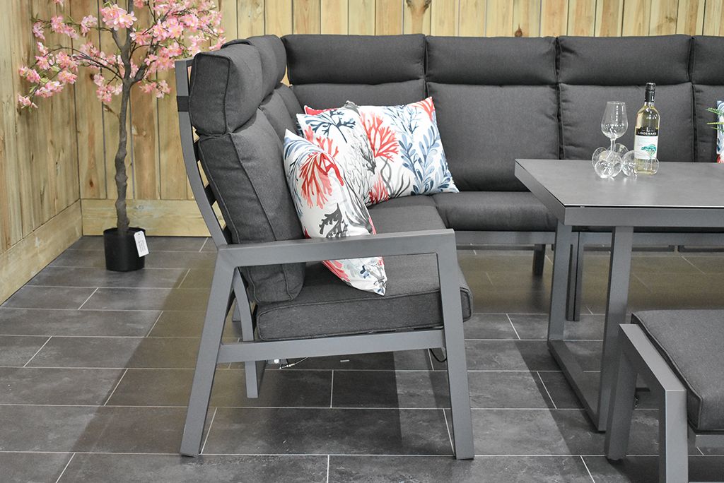 Atletico lounge dining hoekbank Dark Grey - kussen - Outnest