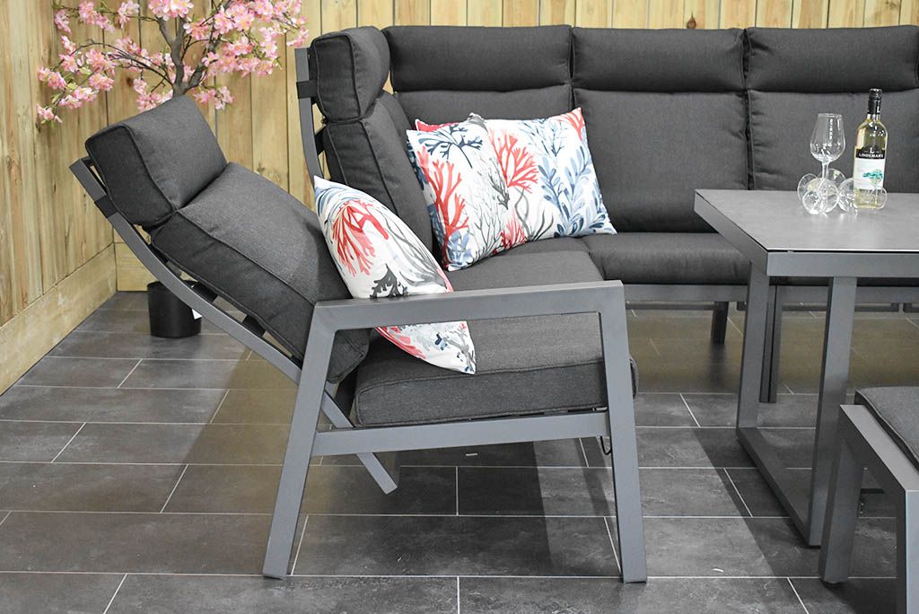 Atletico lounge dining hoekbank Dark Grey - overzicht - Outnest