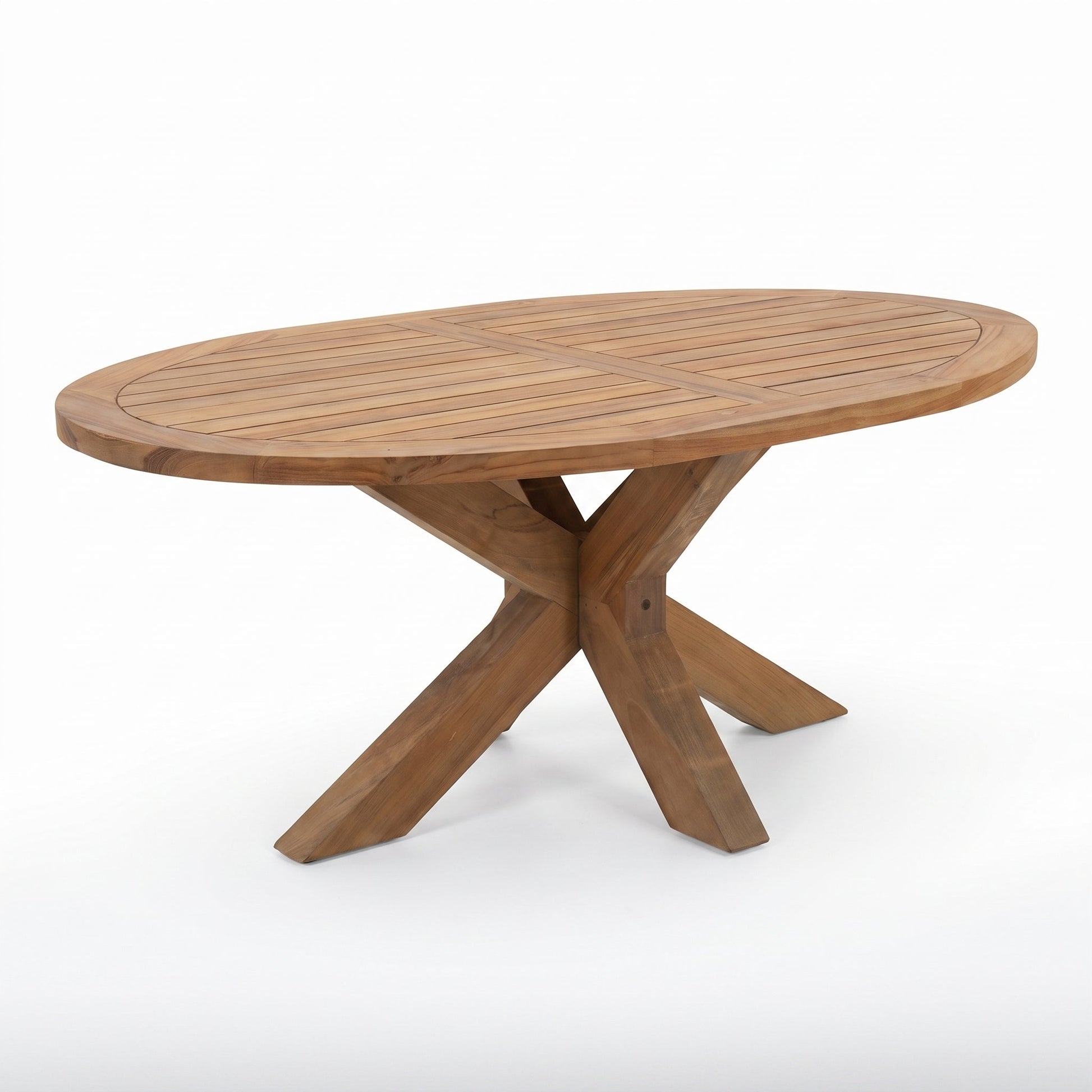 Balok ovaler Gartentisch 200 cm Teak Natural - Studio Shot - Outnest Gartenmöbel