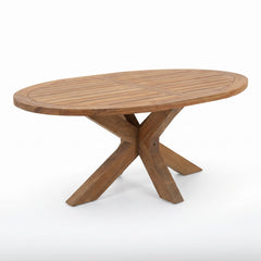 Balok ovaler Gartentisch 200 cm Teak Natural - Studio Shot - Outnest Gartenmöbel