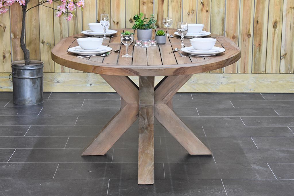Balok ovale tuintafel 200 cm teak - afbeelding 2 - Outnest