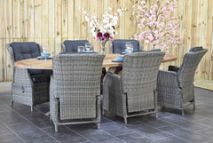 Balok Darwin tuinset 6 personen teak Kobo Grey - vooraanzicht - Outnest