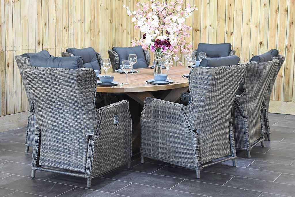 Balok Barcelona tuinset 8 personen teak Kobo Grey - afbeelding 3 - Outnest