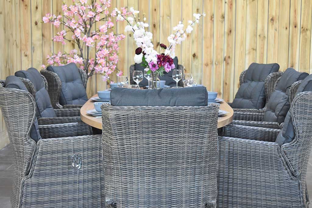 Balok Barcelona tuinset 8 personen teak Kobo Grey - afbeelding 5 - Outnest