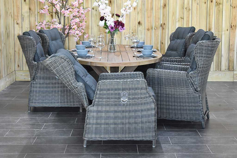 Balok Barcelona tuinset 6 personen teak Kobo Grey - afbeelding 8 - Outnest