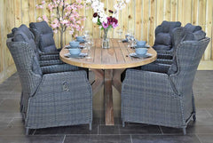Balok Barcelona tuinset 6 personen teak Rock Grey - afbeelding 2 - Outnest