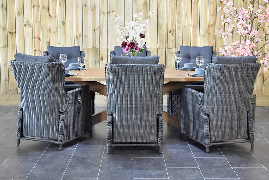 Balok Barcelona tuinset 6 personen teak Rock Grey - afbeelding 3 - Outnest