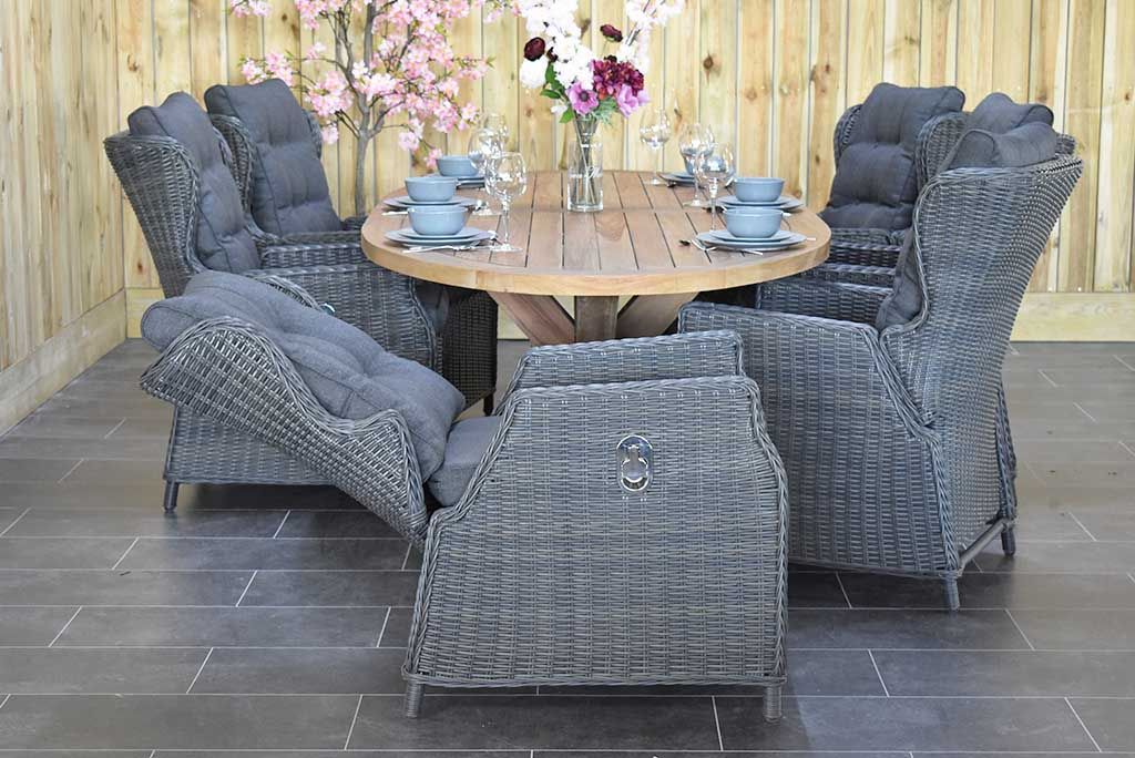 Balok Barcelona tuinset 6 personen teak Rock Grey - afbeelding 9 - Outnest