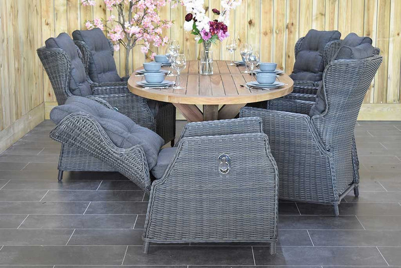 Balok Barcelona tuinset 6 personen teak Rock Grey - afbeelding 9 - Outnest