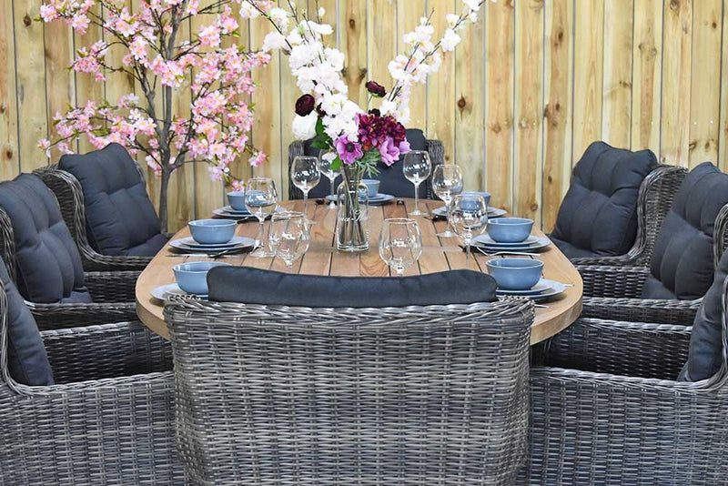 Balok Delano tuinset 8 personen teak Kobo Grey - afbeelding 5 - Outnest