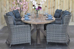 Balok Delano tuinset 6 personen teak Kobo Grey - afbeelding 2 - Outnest