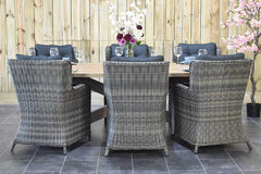 Balok Delano tuinset 6 personen teak Kobo Grey - afbeelding 3 - Outnest