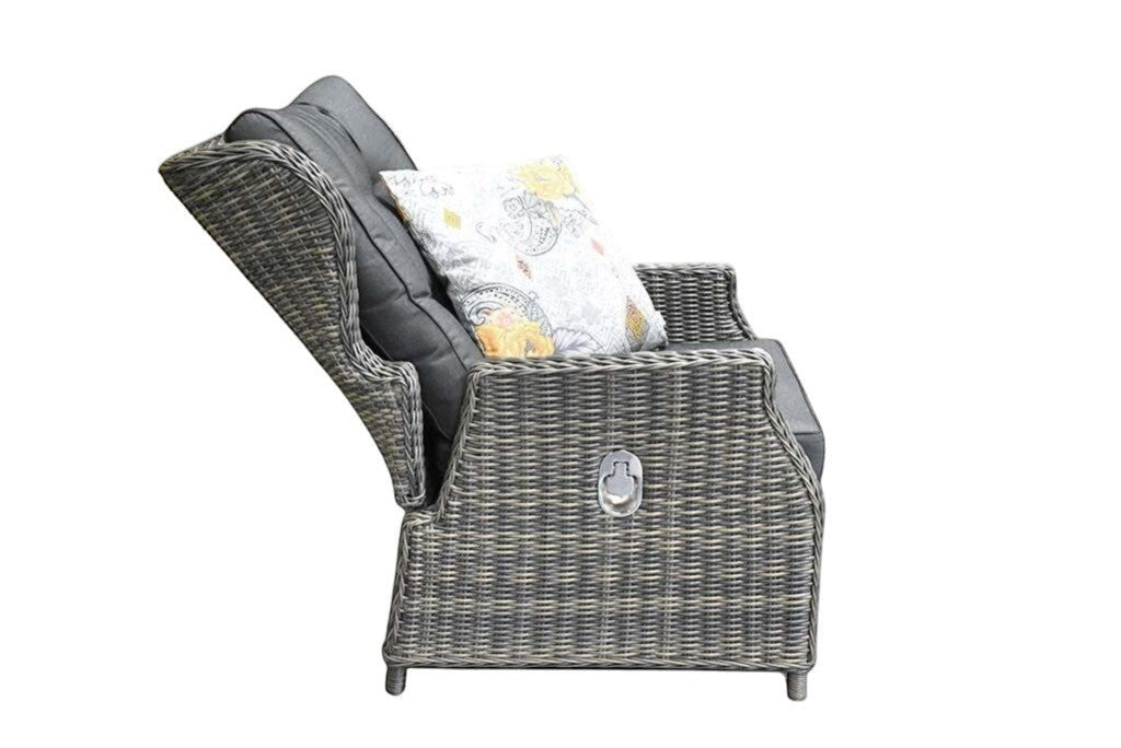 Barcelona Verstelbare Dining Loungeset 2-zits + 2 stoelen - Glas / Kobo Grey