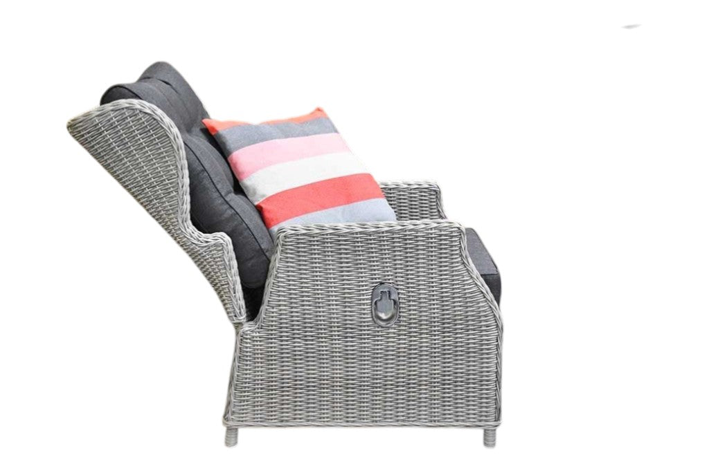 Barcelona Verstelbare Dining Loungeset 2-zits + 2 stoelen - Glas / Light Kobo Grey