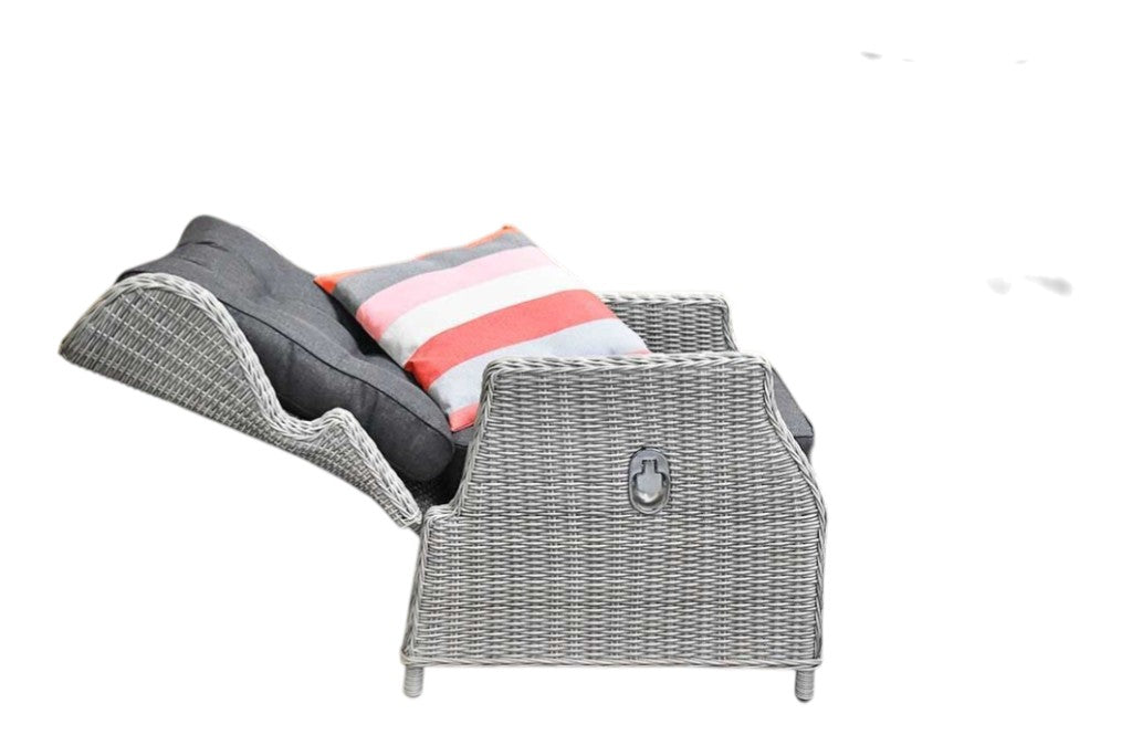 Barcelona Verstelbare Dining Loungeset 2-zits + 2 stoelen - Glas / Light Kobo Grey