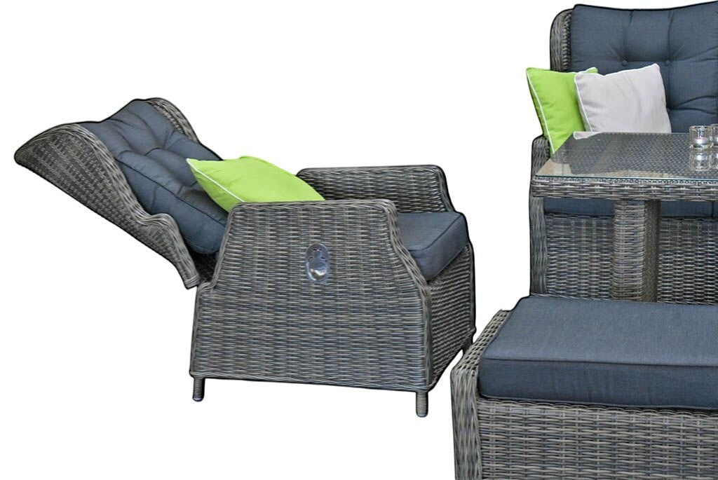 Barcelona Verstelbare Dining 3-zits Loungeset - Kobo Grey