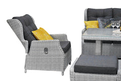 Barcelona Verstelbare Dining Loungeset 3-zits + 2 stoelen - Light Kobo Grey